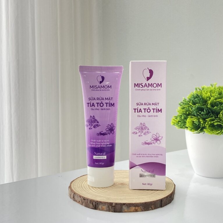 Sữa rửa mặt Tía tô tím Misamom – bí mật làn da khỏe mịn từ thiên nhiên